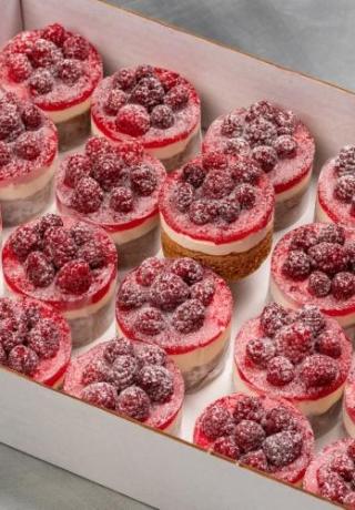 Framboos cheesecake met biscuitbodem