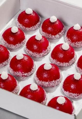 Kerstmuts, framboos bavarois