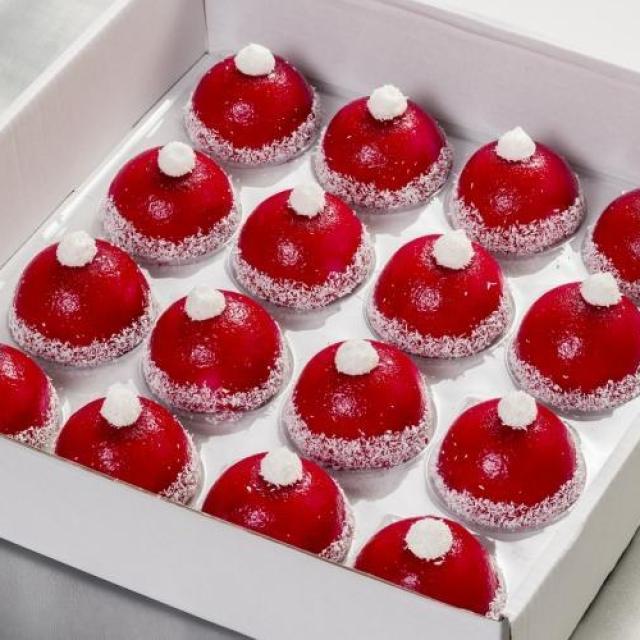 Kerstmuts, framboos bavarois