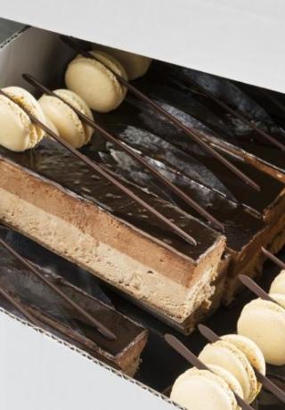 IJsdessert duo chocolade met macaron