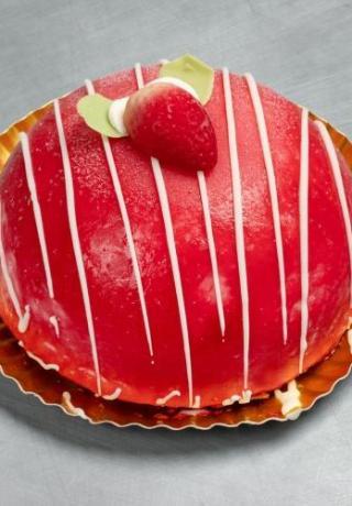 IJsbombe van aardbei en Griekse yoghurt