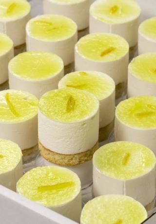 Bavarois dessert citroen met biscuitbodem