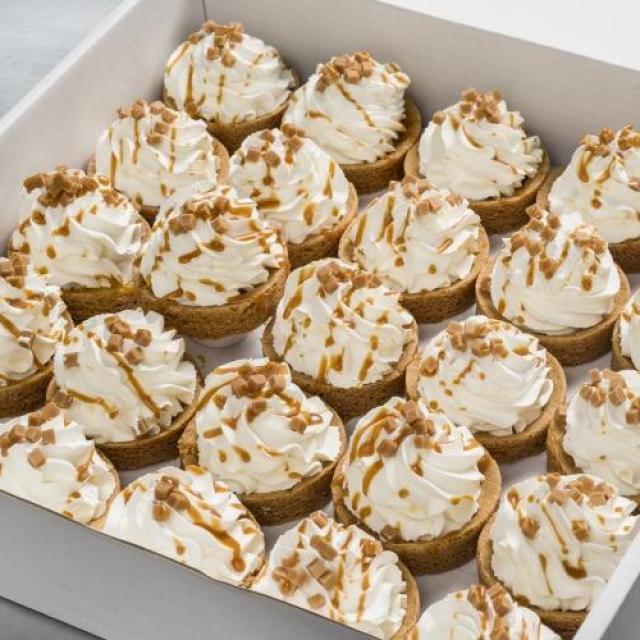 Caramel fudge zeezout met een sloffendeegbodem