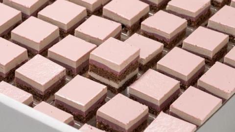 Petit four kastanje framboos