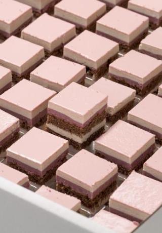 Petit four kastanje framboos