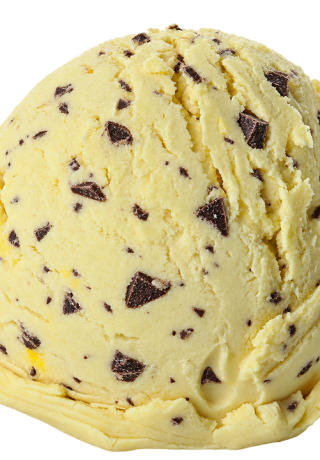 Banaan met stukjes chocolade