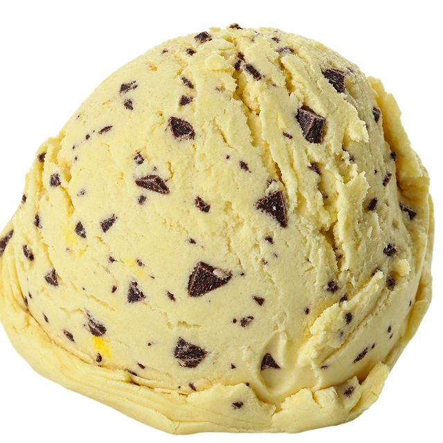 Banaan met stukjes chocolade