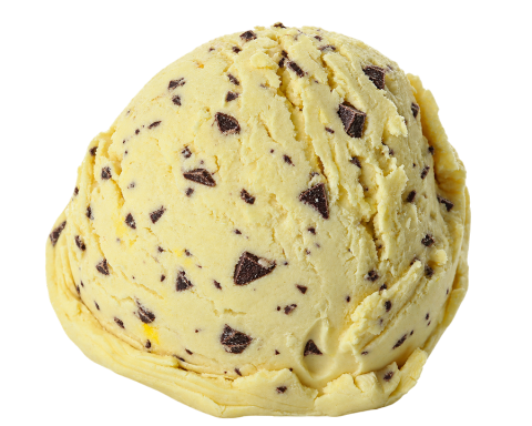 Banaan met stukjes chocolade