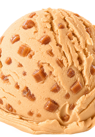Caramel met caramel blokjes