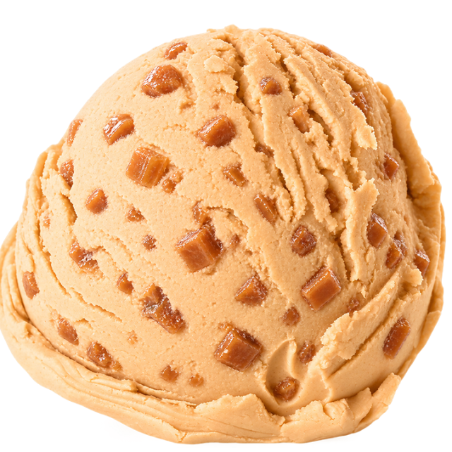 Caramel met caramel blokjes