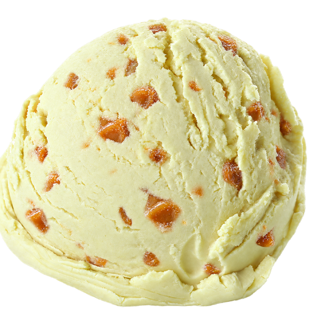 Peer crème met caramel blokjes