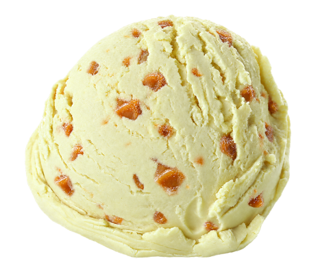 Peer crème met caramel blokjes