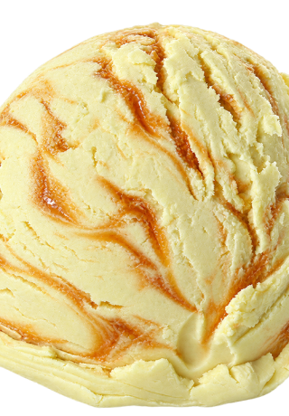 Peer crème met draai caramel