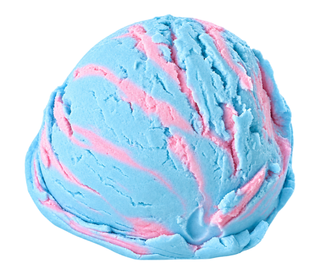 Smurf met roze kauwgom