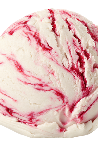 Yoghurt met draai framboos