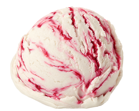 Yoghurt met draai framboos